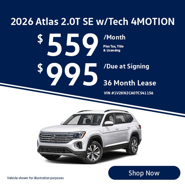 2026 Volkswagen Atlas 2.0T SE w/Technology 4MOTION Lease fro