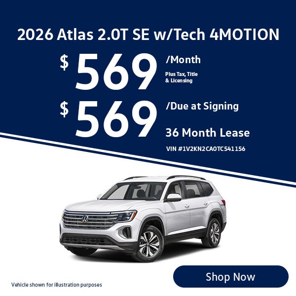 2026 Volkswagen Atlas 2.0T SE w/Technology 4MOTION Lease fro