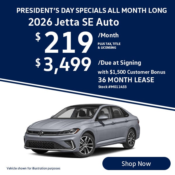 2026 Volkswagen Jetta SE Auto Lease for $219 per month for 3