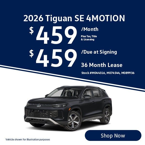 2026 Volkswagen Tiguan 2.0T SE 4MOTION Lease from $379/mo, $