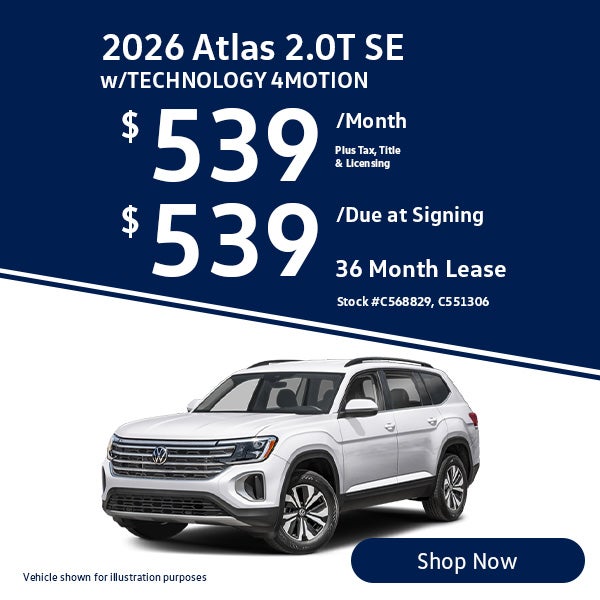 2026 Volkswagen Atlas 2.0T SE w/Technology 4MOTION Lease fro