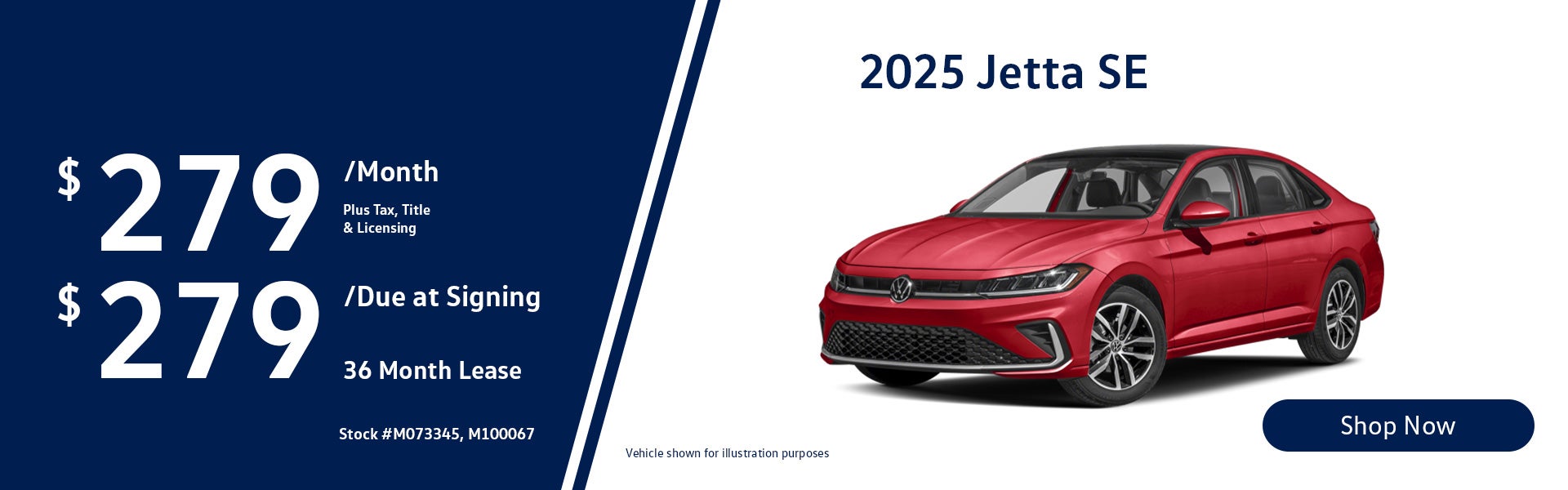 2025 Volkswagen Jetta SE Auto Lease from $279/mo, $279 due a