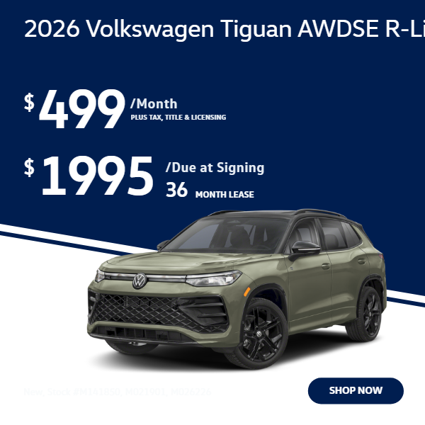 2026 TIGUAN SE R-LINE BLACK 4MOTION: $499/mo