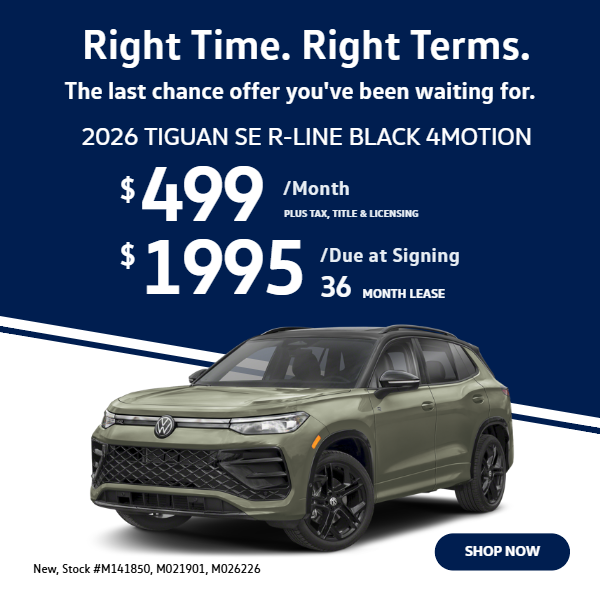 2026 TIGUAN SE R-LINE BLACK 4MOTION: $499/mo