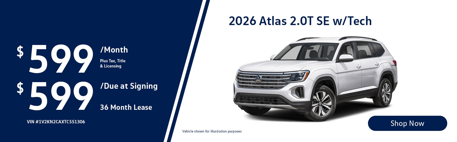 2026 Volkswagen Atlas 2.0T SE w/Technology
